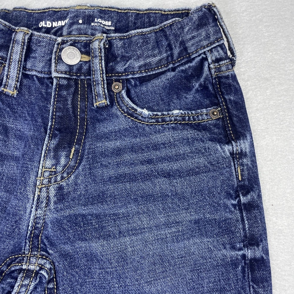 Old Navy Boys Denim Jeans Loose Fit Built Tough Blue Size 6‎ - Picture 4 of 10